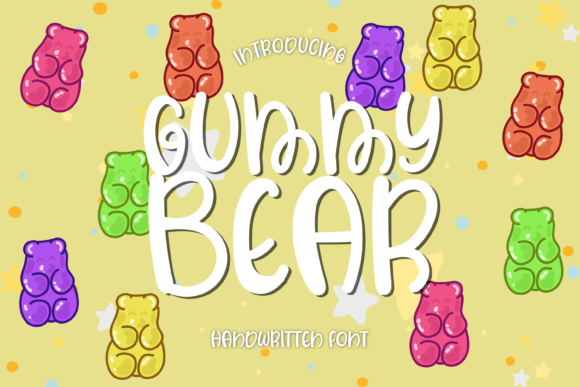 Gummy Bear Font: A Playful All-Caps Handwritten Typeface